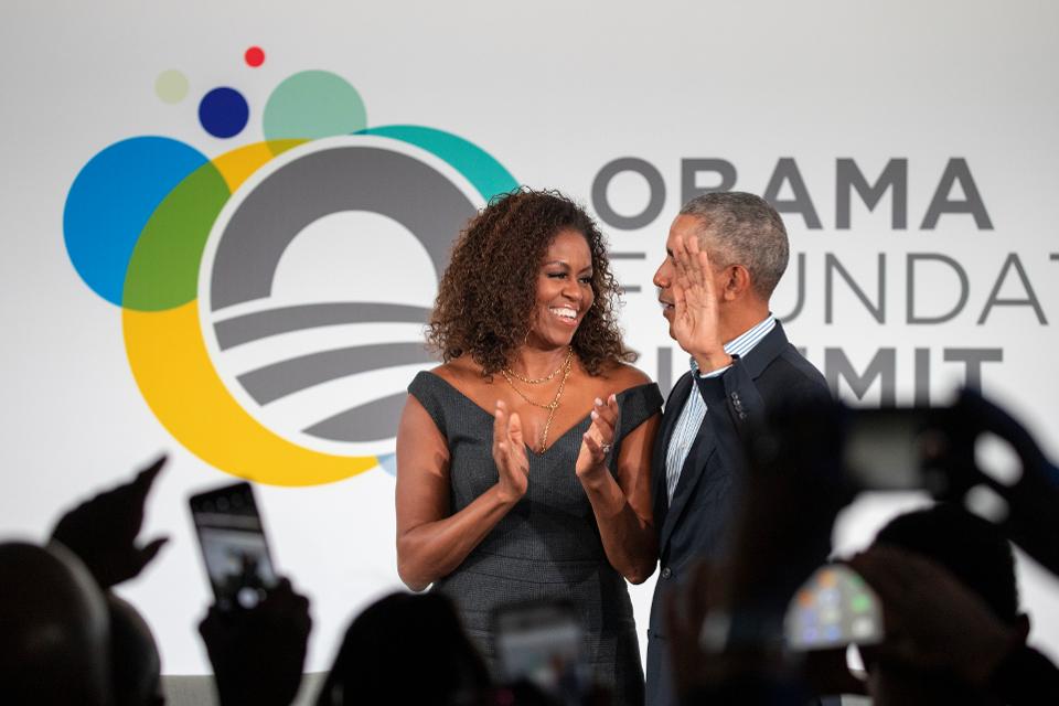 Obama Foundation Summit 2019 opening with Michelle and Barack Obama. 