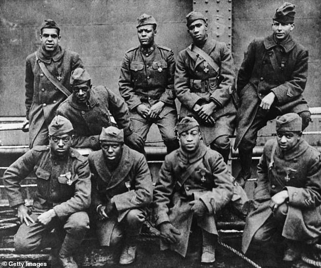 African-American soldiers return home from Europe after the First World War in 1918