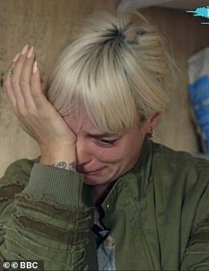 Laurence Fox hit back at Lily Allen (pictured, crying at a migrant camp in Calais) after she told him to stick to acting despite her regular interventions on political issues