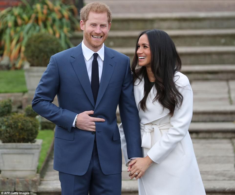 On November 27, 2017, Prince Harry and Meghan Markle appeared in public for the first time following their engagement announcement as they posed for photographs in the Sunken Garden at Kensington Palace in west London