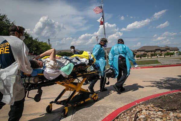 Transporting a nursing home resident with coronavirus symptoms in Austin in August.