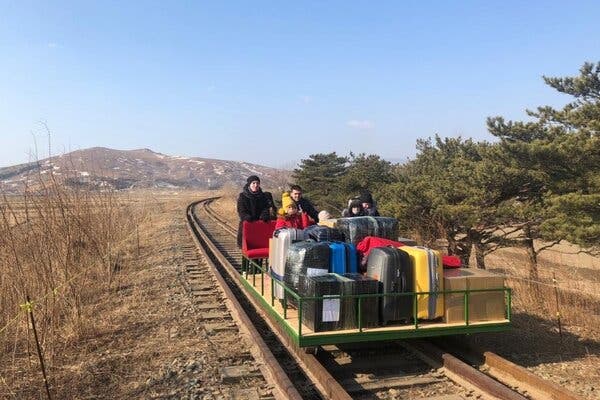 Several employees at Russia’s embassy in North Korea left the country on a journey that included a trip on a hand-pushed railroad trolley, the Russian Foreign Ministry said on Thursday.