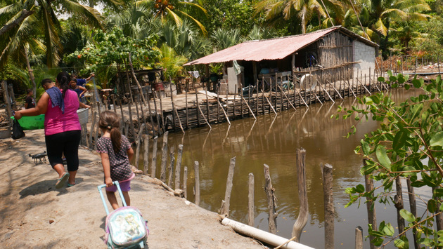  Some families living in coastal villages in the municipality of San Luis La Herradura have dug ponds for sustainable fishing, which was of great help to the local population during the COVID-19 lockdown in this coastal area of southern El Salvador. CREDIT: Edgardo Ayala /IPS
