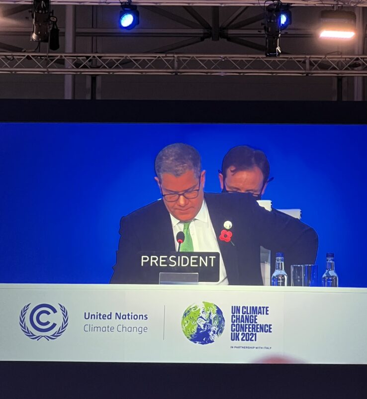 COP26 chair Alok Sharma blinked back tears during his closing speech at the climate summit, expressing the tension of negotiating the Glasgow Climate Pact, due to the hurdles thrown in the way of a consensus by the big coal and oil producers. CREDIT: UNFCCC-Twitter
