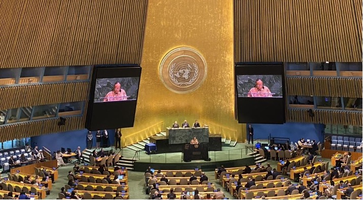Dr. Naledi Pandor, chair of the Nelson Mandela Foundation, addresses the UN General Assembly Plenary on Nelson Mandela International Day. Credit: Jennifer Xin-Tsu Lin Levin/IPS
