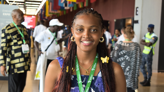Winnie Wambui, co-founder of Harcourt Agri-Eco Farm in Kenya, speaks to IPS outside the Dealroom at the Africa Food Systems Forum 2025, held at the Centre International de Conférences Abdou Diouf (CICAD) in Dakar, Senegal, September 4, 2025. Credit: Chemtai Kirui/IPS