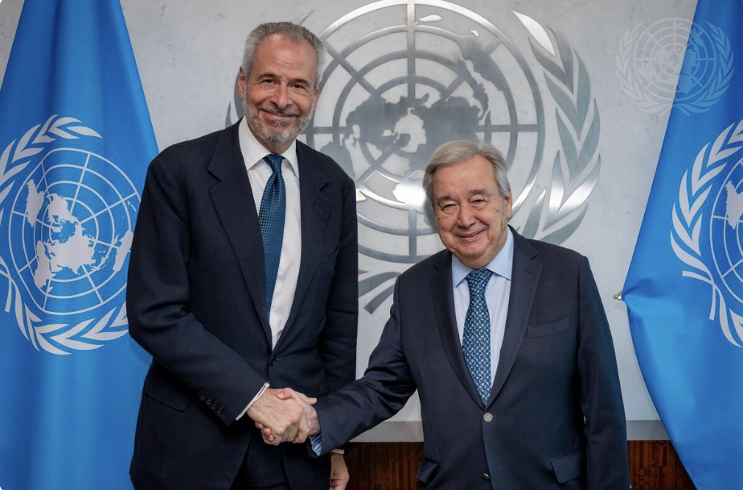 Secretary-General António Guterres meets with André Aranha Corrêa do Lago, President-designate of COP 30, the 2025 UN Climate Change Conference, which will be held in Belém, Brazil. Credit: UN Photo