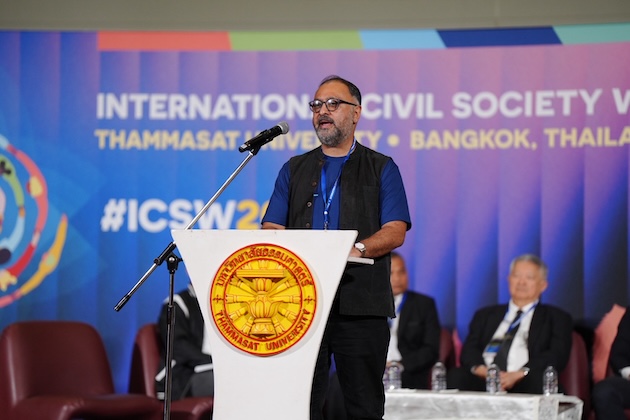 Secretary General of CIVICUS, Mandeep Tiwana, at International Civil Society Week 2025. Credit: Civicus